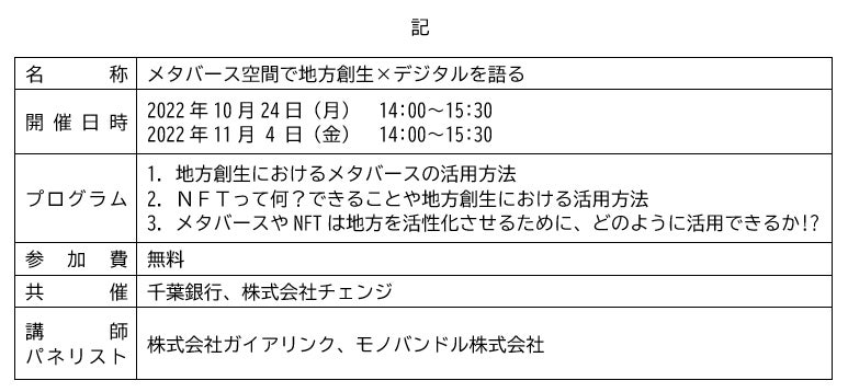 メタバース空間を活用した実証実験における外部向けイベントの開始について～自治体向けイベント『メタバース空間で地方創生×デジタルを語る』～のサブ画像1