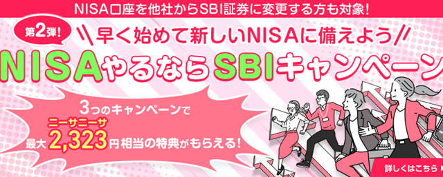 第2弾！最大2,323(二ーサニーサ)円相当もらえるNISAキャンペーン実施のお知らせのメイン画像